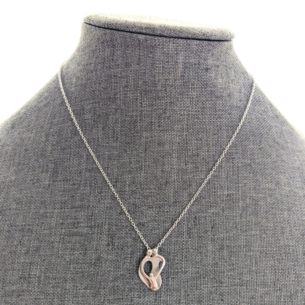 Artisan Crafted Handmade Sterling Silver Family Child Hug Love Pendant Necklace